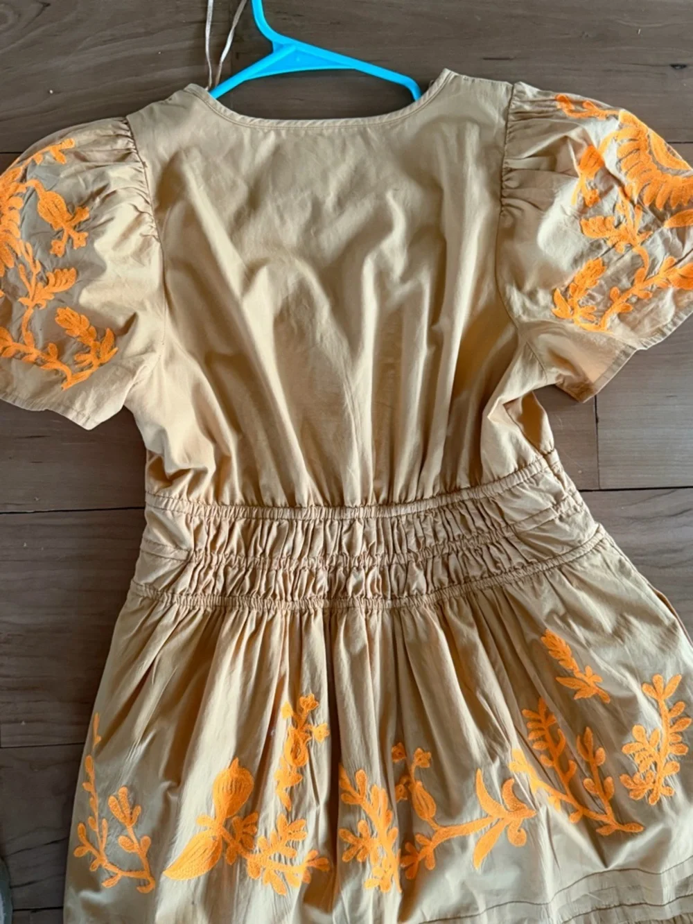 Anthropologie Women's Somerset Pleated Orange Embroidered Floral Maxi Dress XSP - Picture 13 of 16